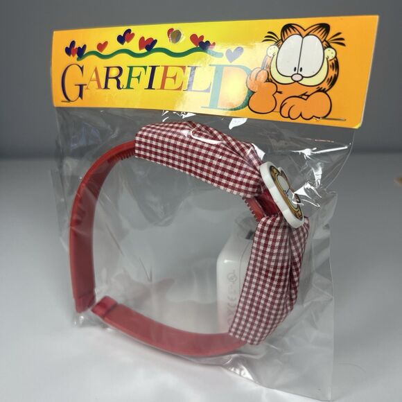 New GARFIELD Vintage Red Gingham Headband JIM DAVIS Cat - Picture 1 of 5